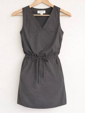 Mono B Charcoal Gray Sleeveless Drawstring Mini Dress